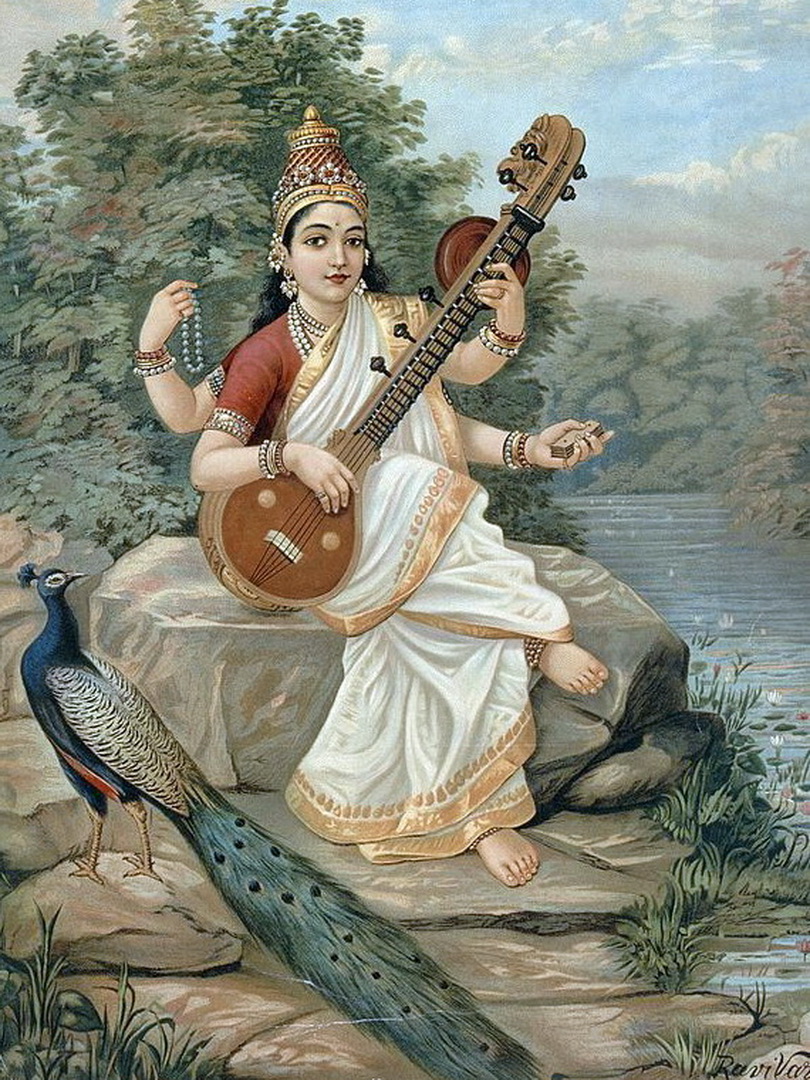 Image de la Déesse Hindoue Sarasvatî d'Isapierre No 22 