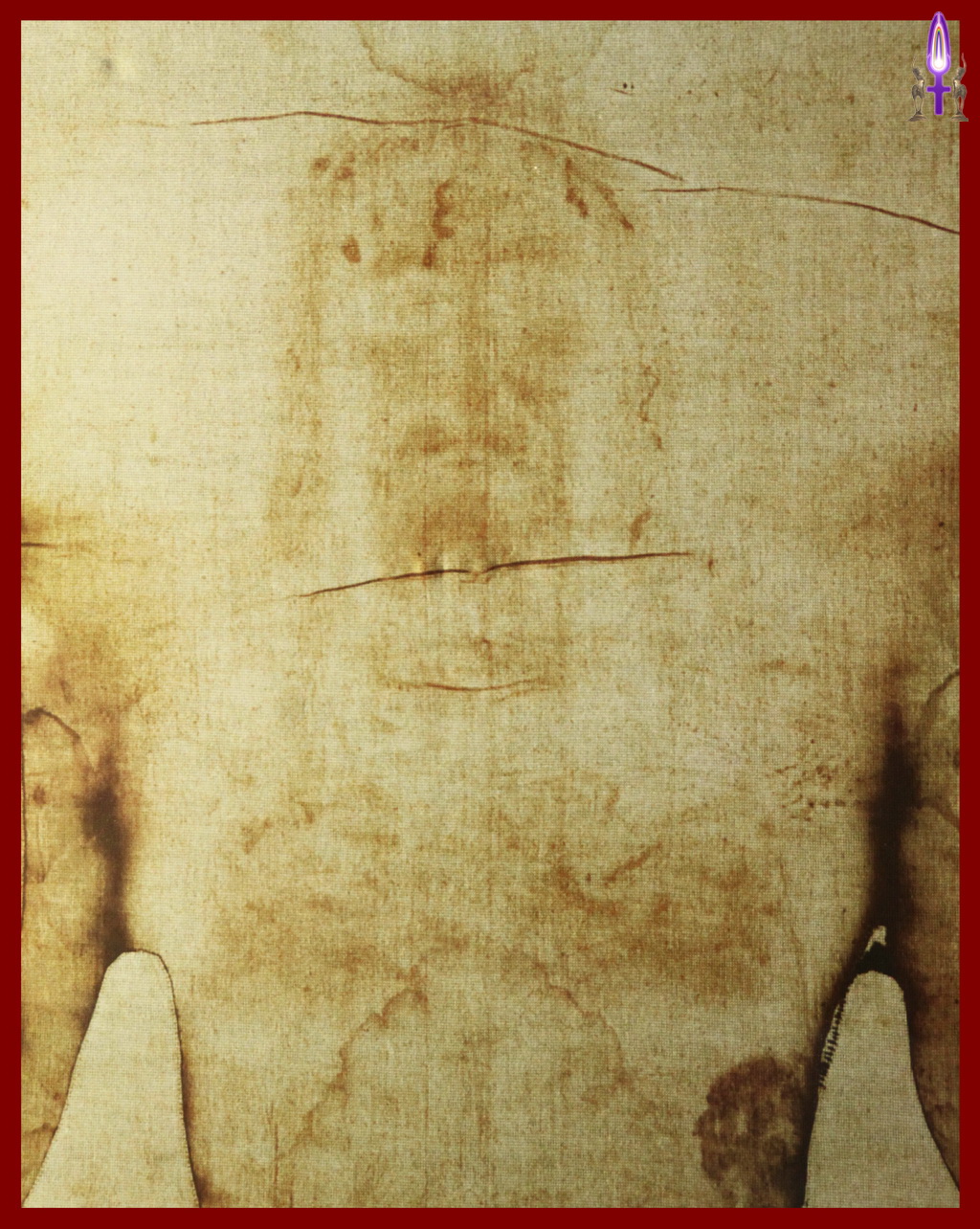 Photo No 6, agrandissement du visage imprimé sur le linceul supposé être celui du Christ...
